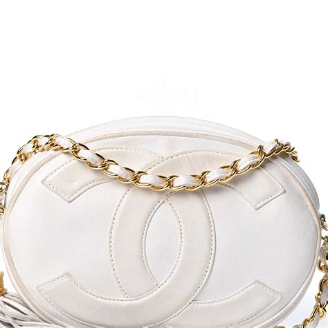 chanel crossbody round white